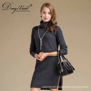 Customized Professional Pullover Long Dress Cashmere Sweater Designs For Ladies